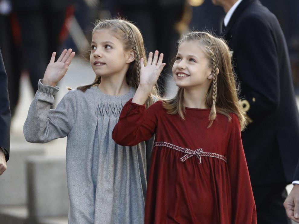 Leonor y Sofía en la Solemne apertura de las Cortes.