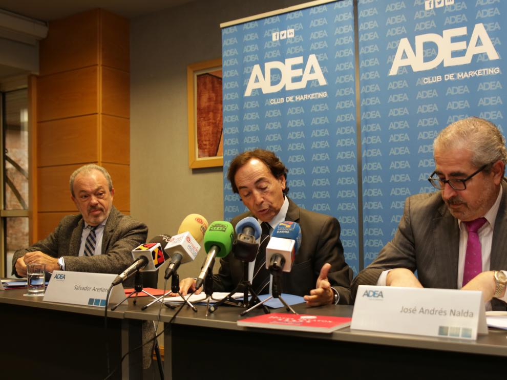José Guillén, Salvador Arenere y José Andrés Nalda, en la presentación de este lunes.