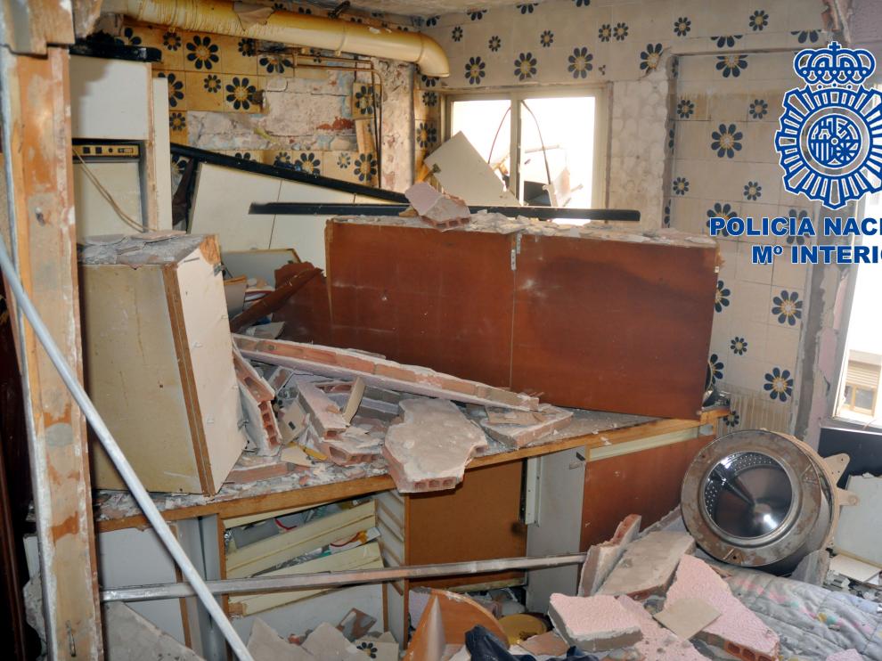Una imagen del interior del piso en el que sucedió la explosión
