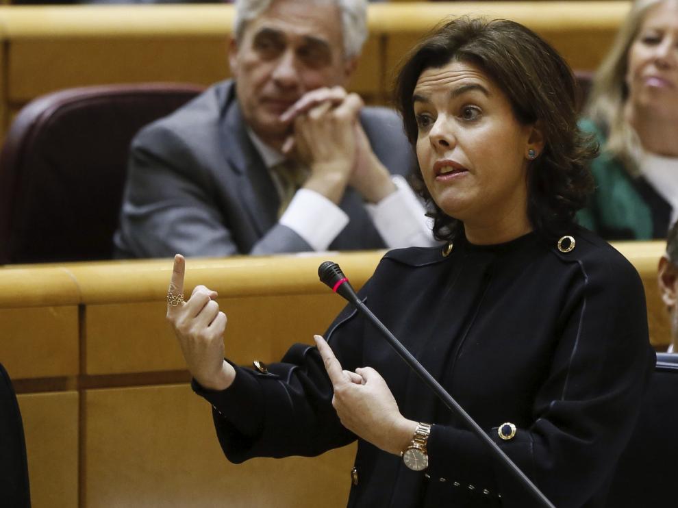 La vicepresidenta del Gobierno, Soraya Sáenz de Santamaría
