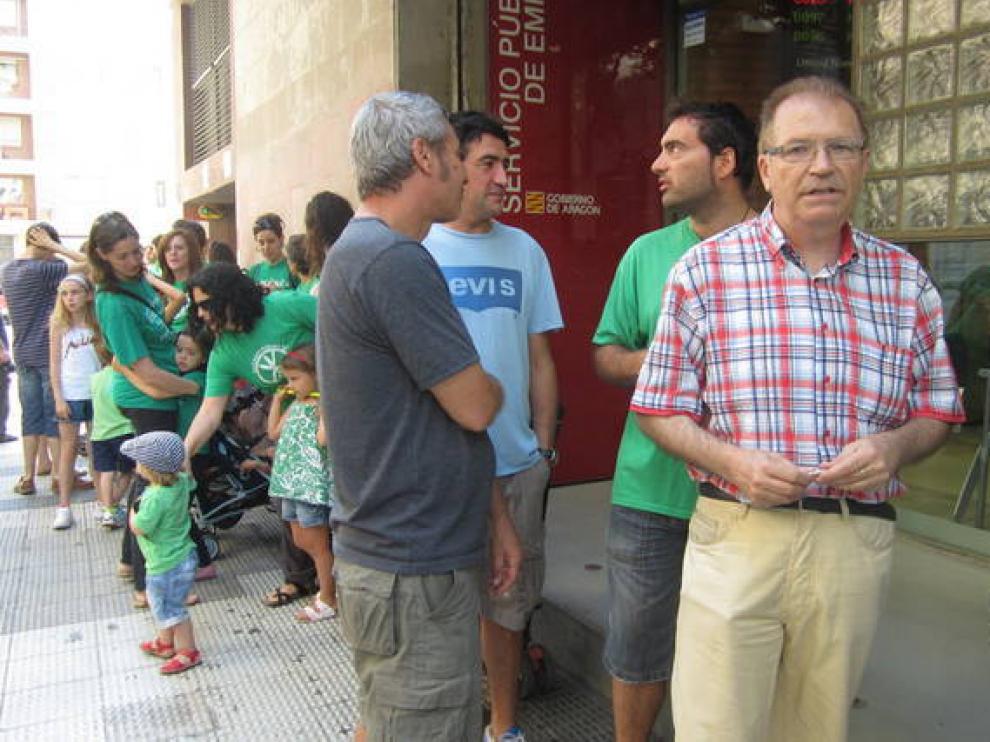 Protesta de interinos en el verano de 2013.