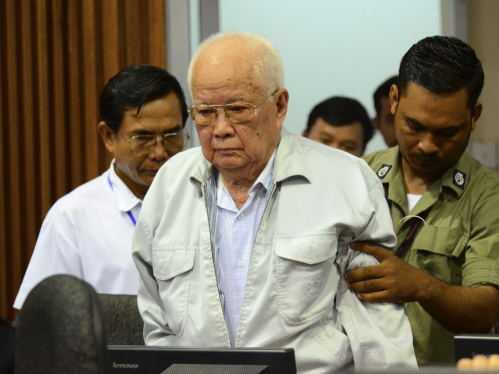 El exjefe de Estado del régimen, Khieu Samphan, de 84 años