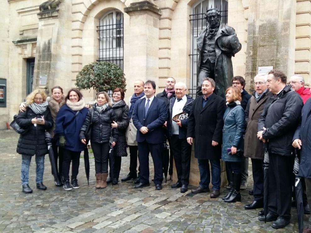 La delegación aragonesa que ha viajado a Burdeos
