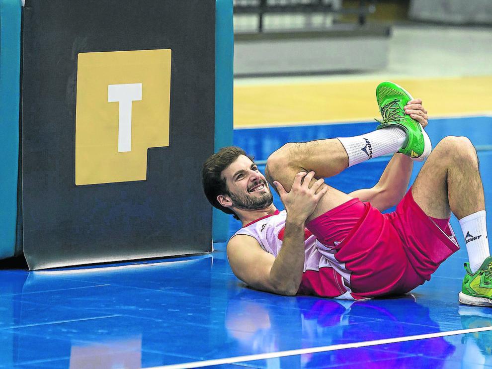 Tomas Bellas, en un entrenamiento del Tecnyconta de esta temporada.