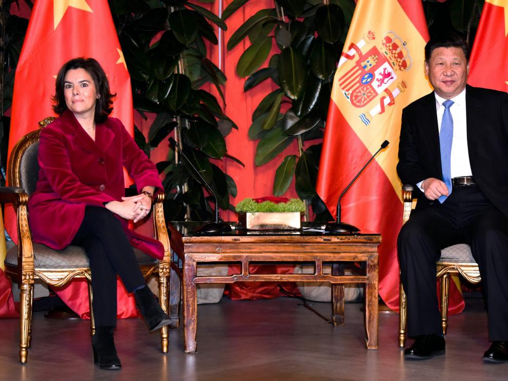 La vicepresidenta y el presidente chino se reúnen en Maspalomas