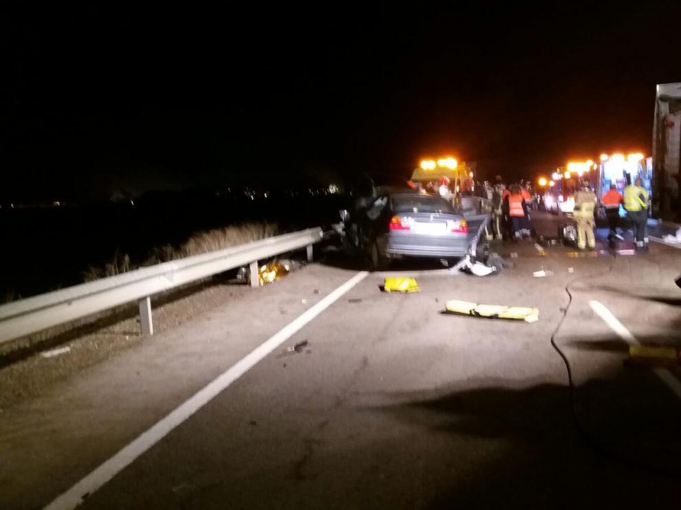 Accidente en la N-232 a la altura de El Burgo, uno de los tramos negros