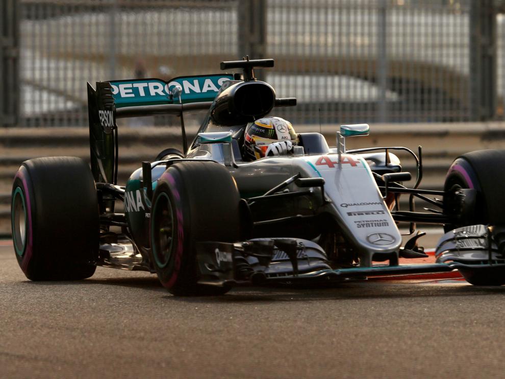 Hamilton en el Gran Premio de Abu Dabi.