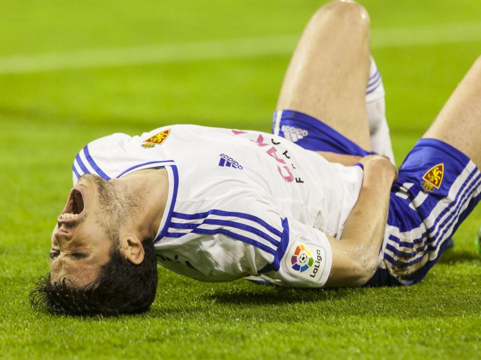 Edu García sufrió un pisotón en el partido ante el Reus