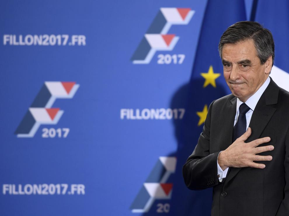 El exprimer ministro, François Fillon, este domingo.