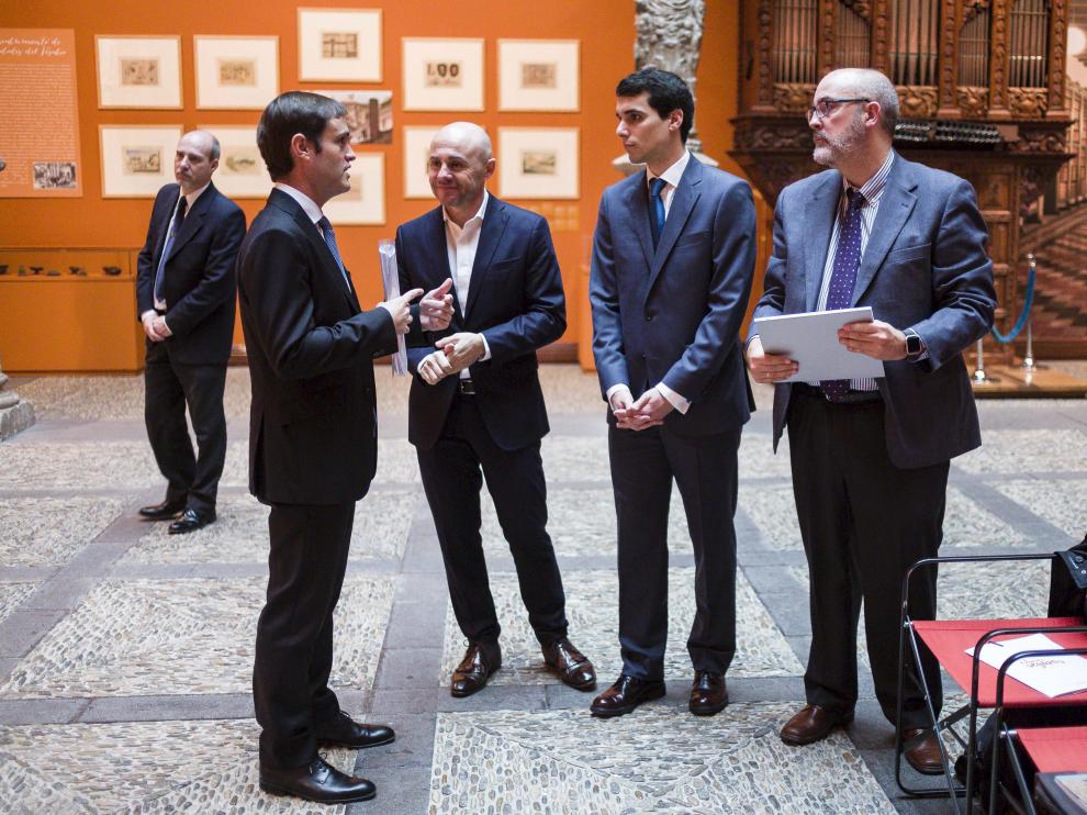 Antonio Martínez, José Francisco García, Eduardo Sanz y Miguel Ángel Vázquez, ayer en el Patio de la Infanta.