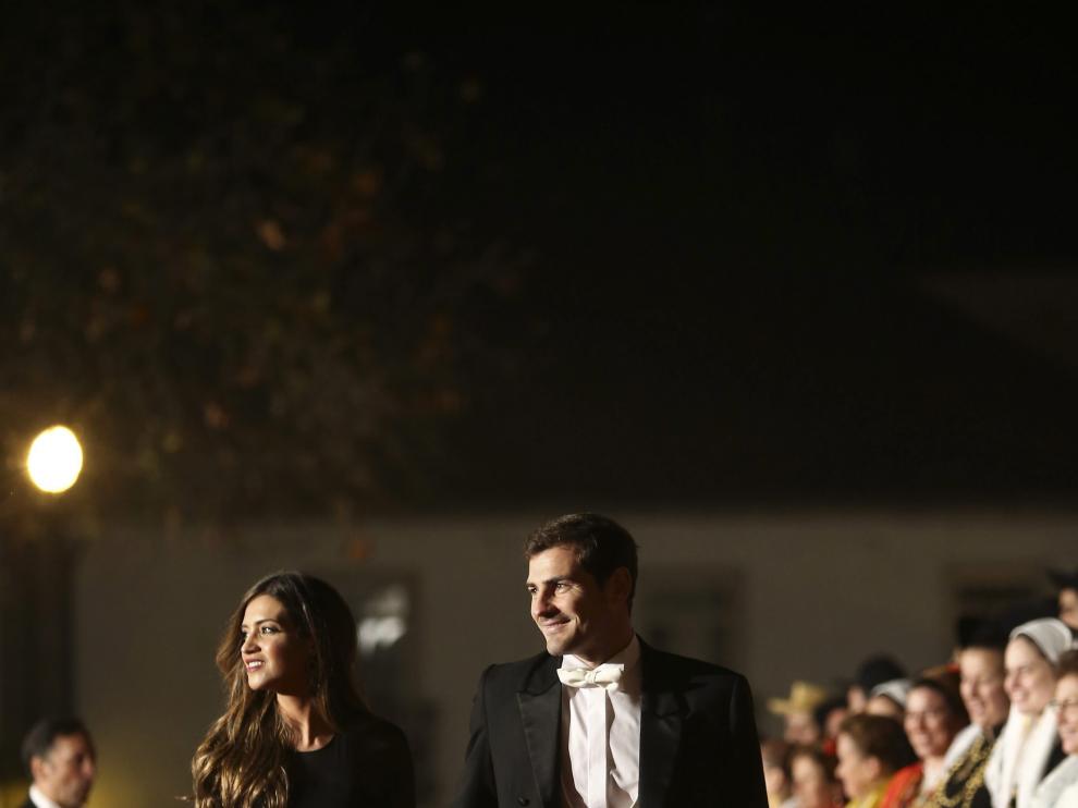 Casillas y Carbonero, a su llegada a la cena.