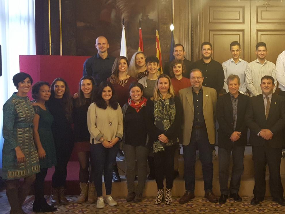 Alumnos de la escuela taller de la Diputación de Zaragoza