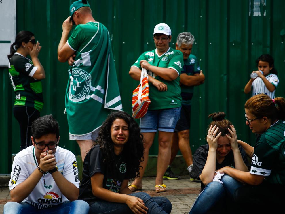 Desolación entre los aficionados del Chapecoense.