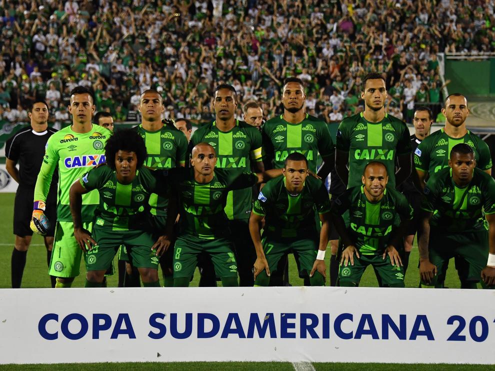 Foto del equipo Chapecoense de Brasil que se encontraba en el interior del avión siniestrado.