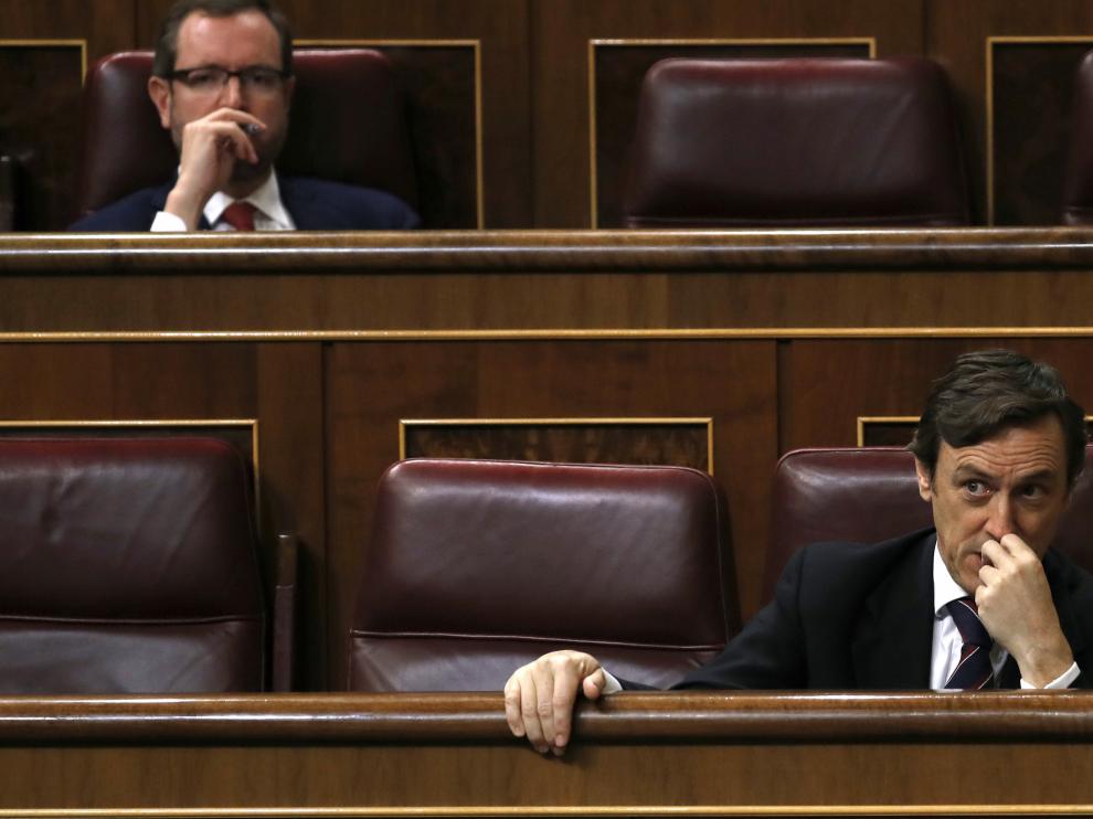 Rafael Hernando, este martes en el Congreso.