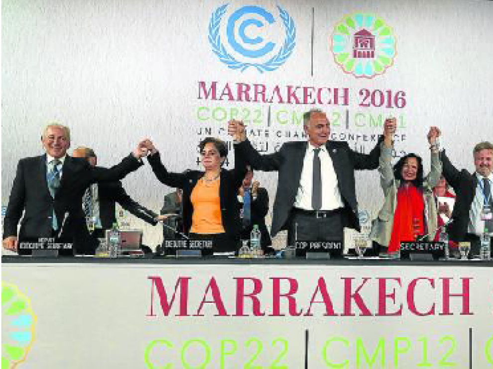 Los organizadores de la cumbre de Marrakech.