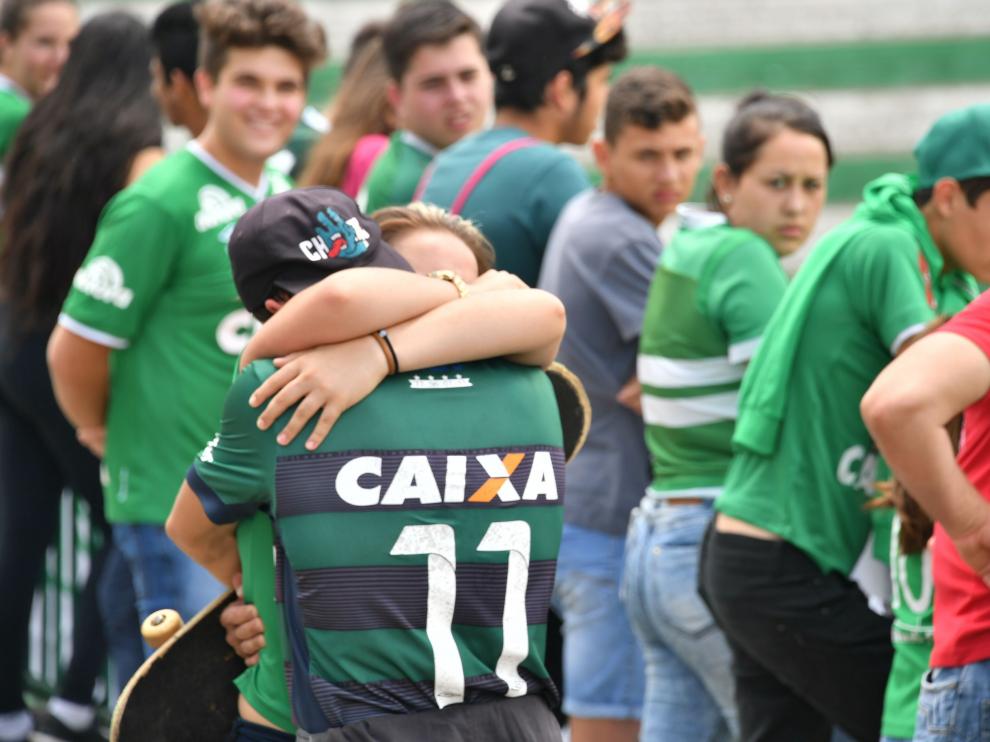 Tristeza entre los aficionados del equipo brasileño.