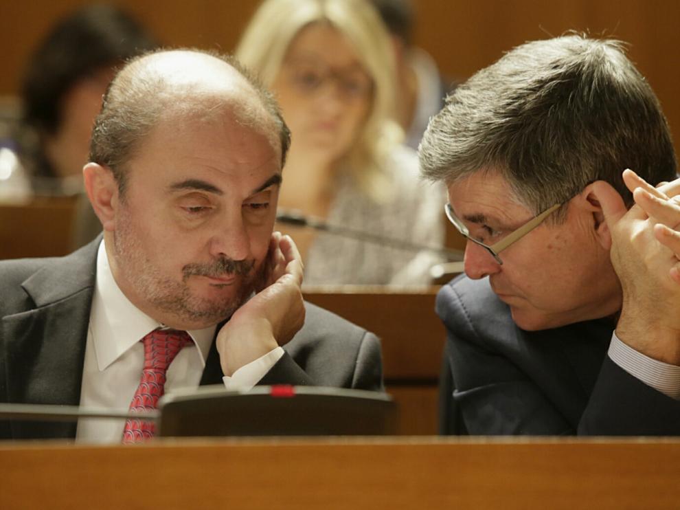 Javier Lambán, en una imagen de archivo del pleno de las Cortes