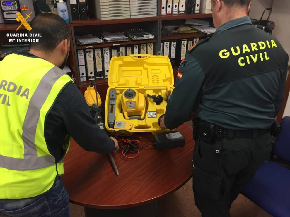 Material sustraído y recuperado por los agentes en Sobradiel.