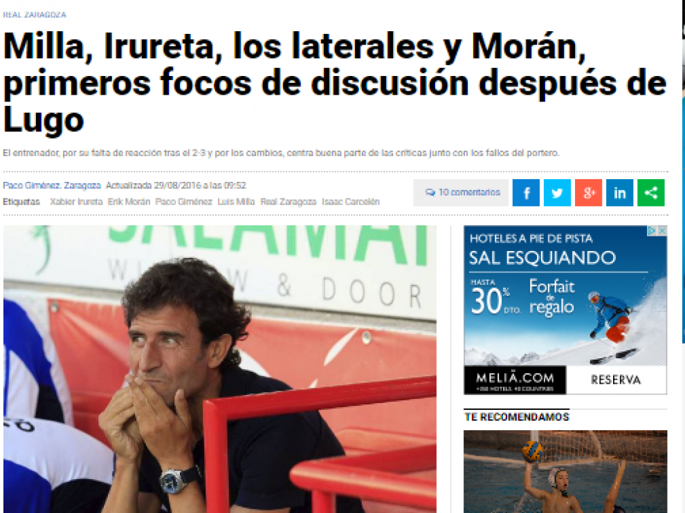 Análisis del Lugo-Real Zaragoza publicado en HERALDO.es el 29 de agosto, tras el 3-3 de la 2ª jornada de liga.