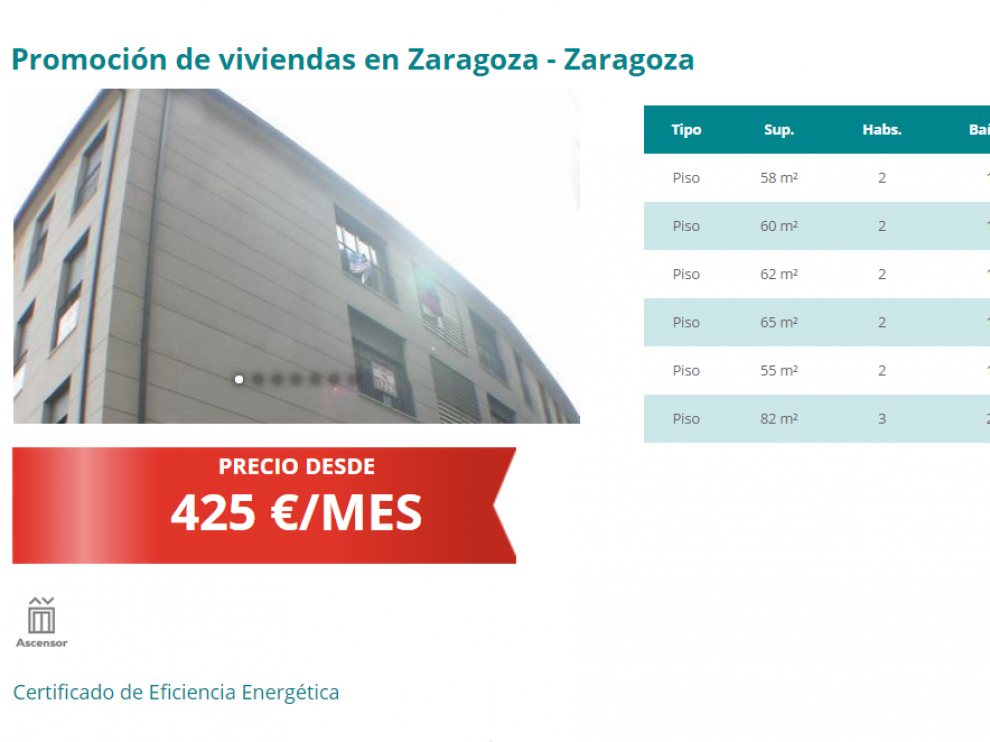 Las viviendas disponibles pueden consultarse en la página web de la Sareb.
