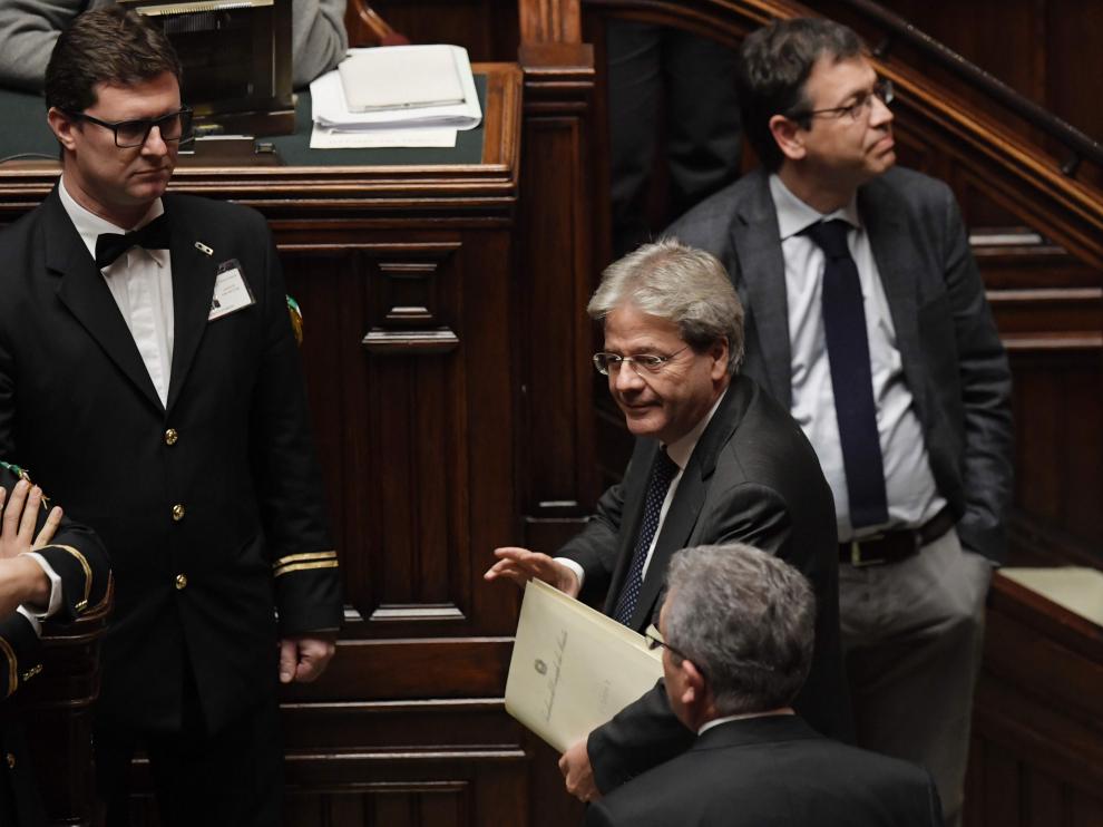Gentiloni en la sesión parlamentaria de este martes.