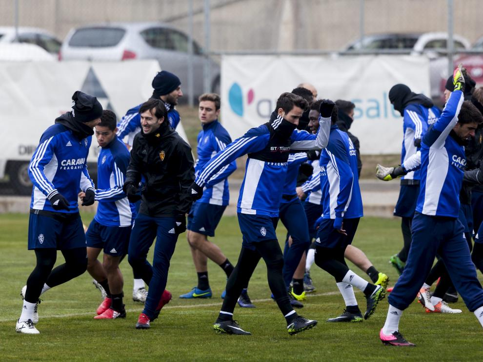 Entrenamiento del Real Zaragoza en la Ciudad Deportiva
