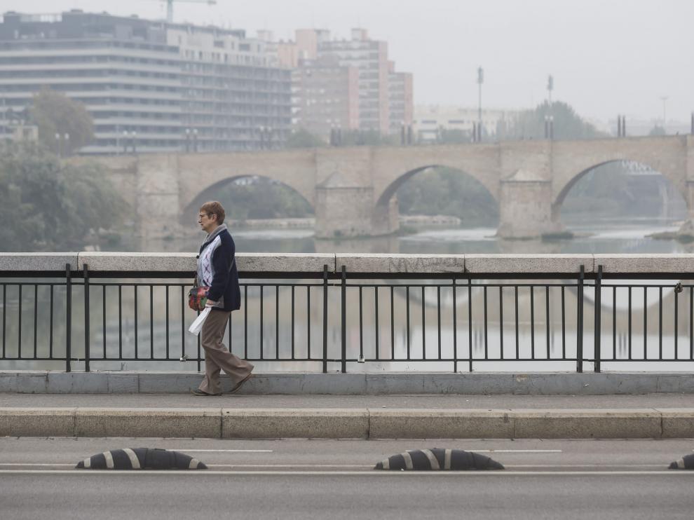 Niebla en Zaragoza.