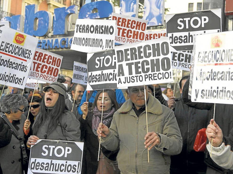 Las movilizaciones en contra de los desahucios han descendido en función de la caída de los procesos