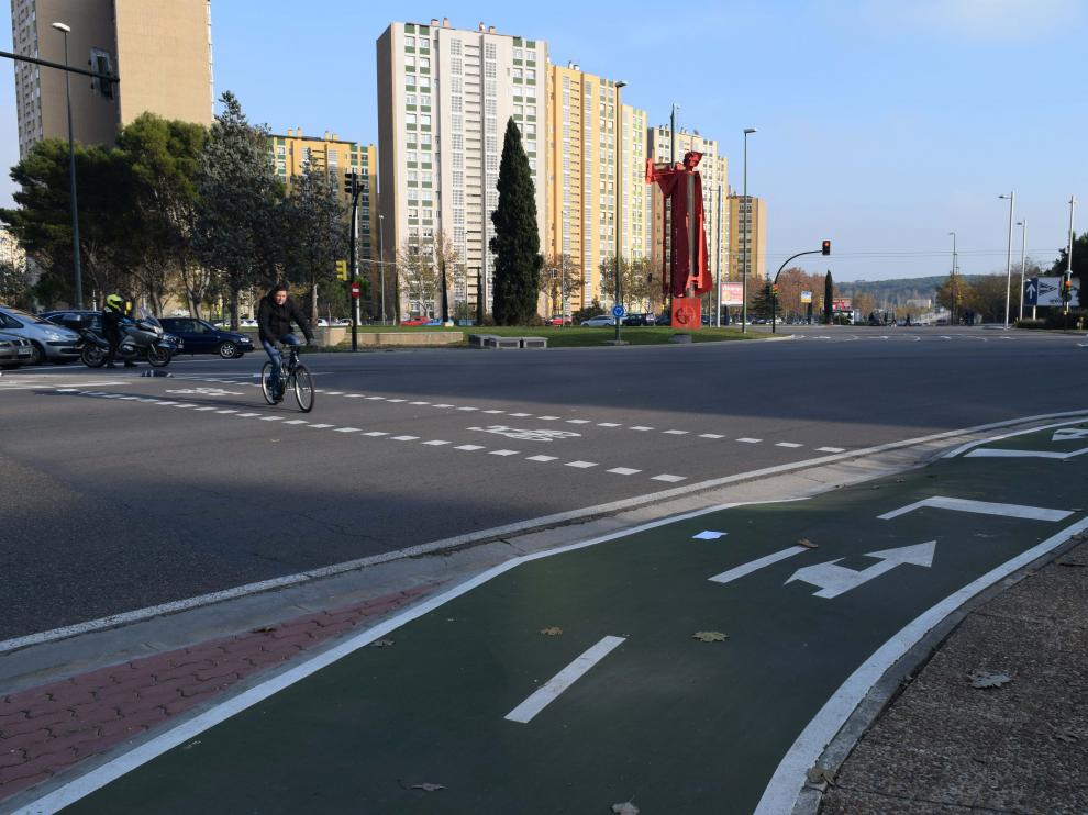 Rotonda de Toulouse-Vía Hispanidad, uno de los carriles bici que los usuarios pueden valorar
