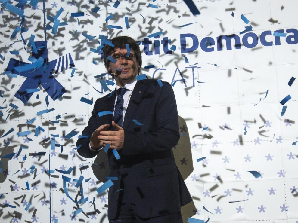 Carles Puigdemont, durante un acto en Barcelona
