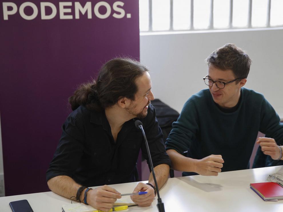 Errejón junto a Pablo Iglesias en el Consejo Ciudadano de este sábado.