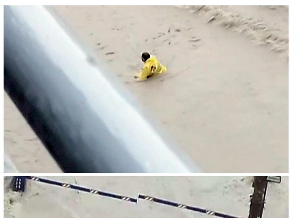 Imágenes de televisión del hombre que ha fallecido hoy en la cala de Finestrat.