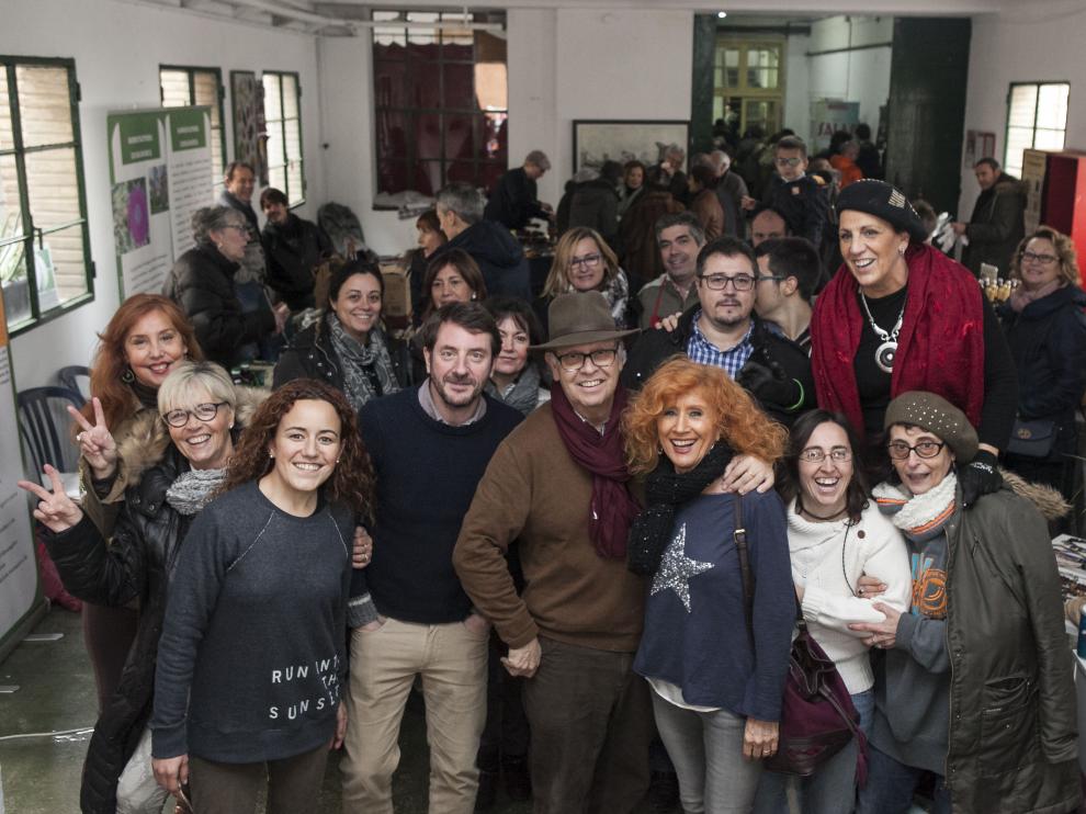 Algunos de los protagonistas que expusieron sus productos en la antigua fábrica de Chocolates Zorraquino.