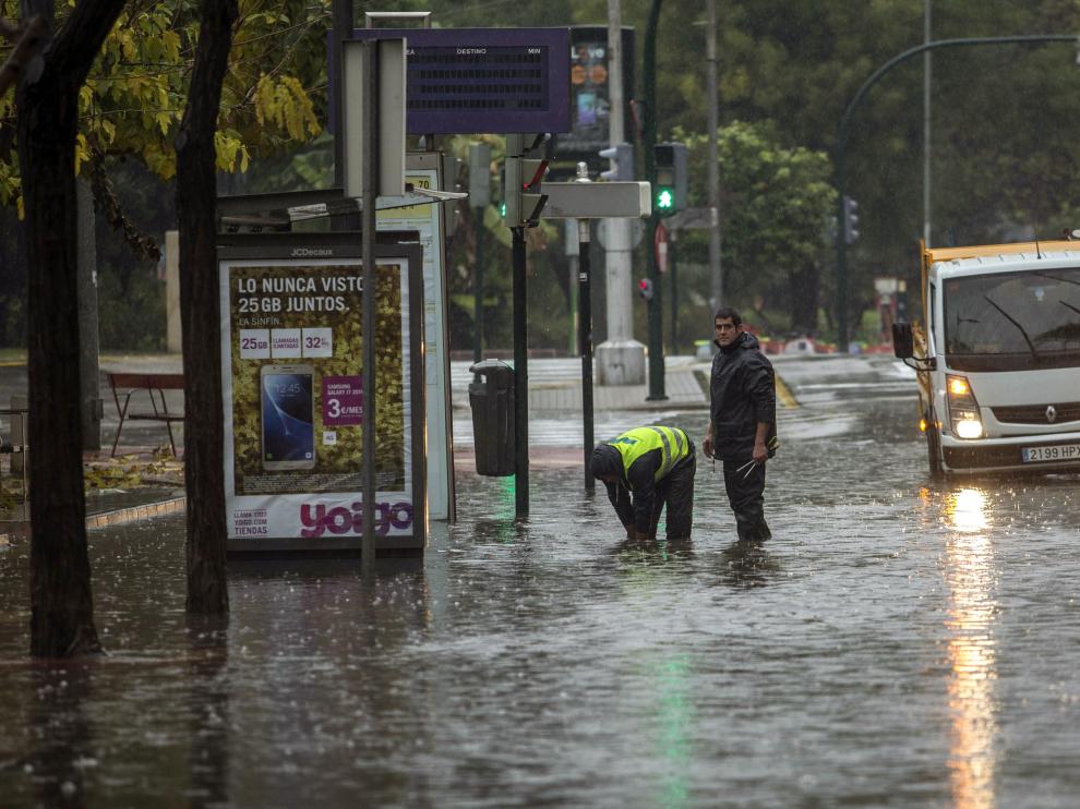 Inundaciones en Murcia por las fuertes lluvias.