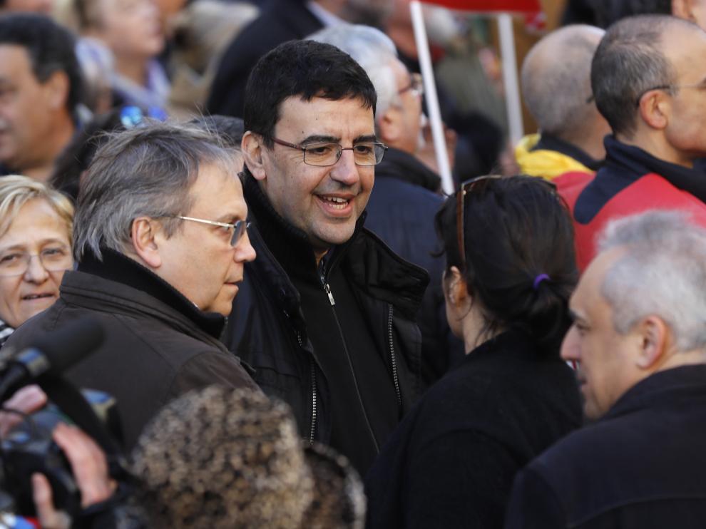 Mario Jiménez durante la manifestación de este domingo.