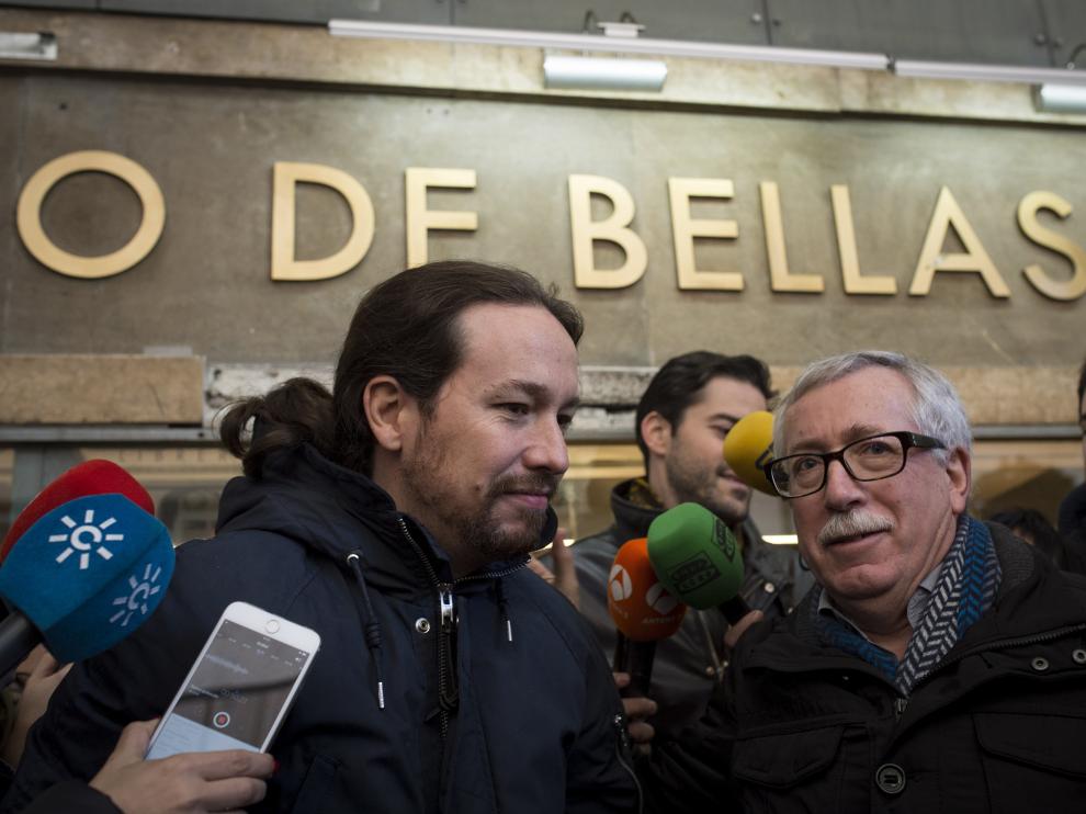 Pablo Iglesias, este domingo por la mañana en Madrid
