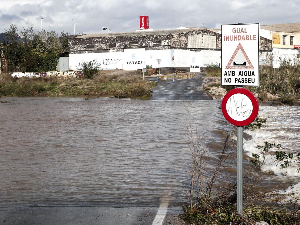 Temporal de lluvias en Sagunto (Valencia).