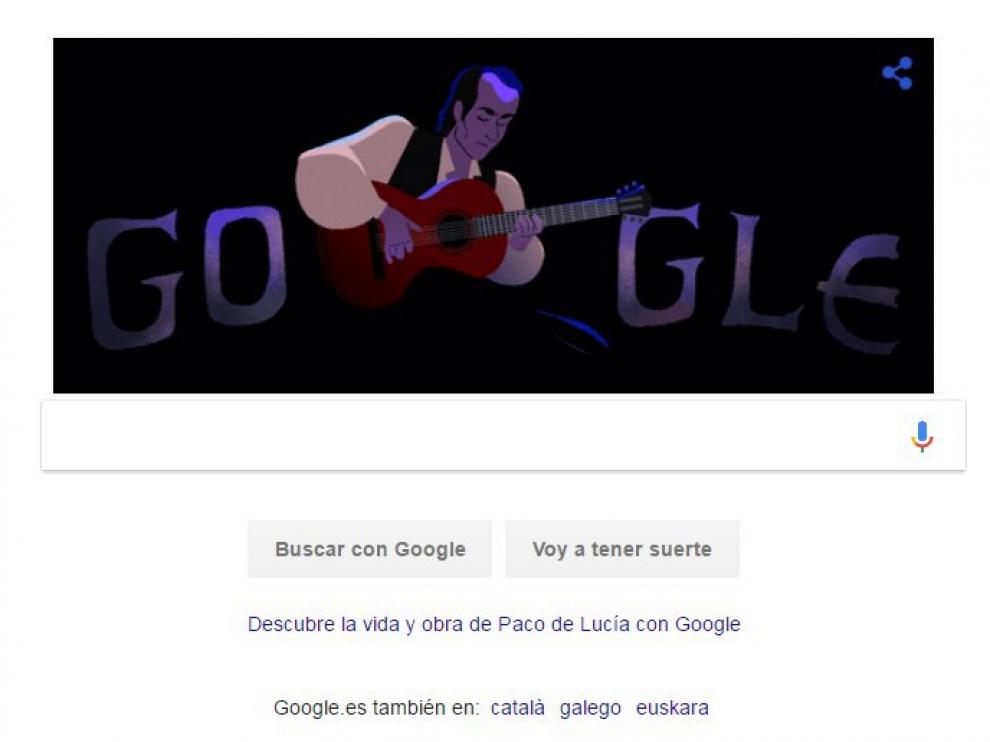'Doodle' temático sobre Paco de Lucía.