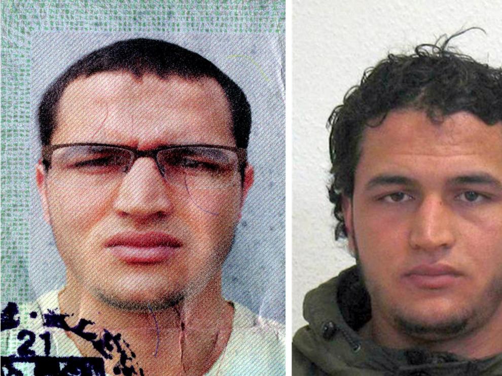 Fotografías facilitadas por la policía del tunecino Anis Amri, buscado por el atentado en Berlín.