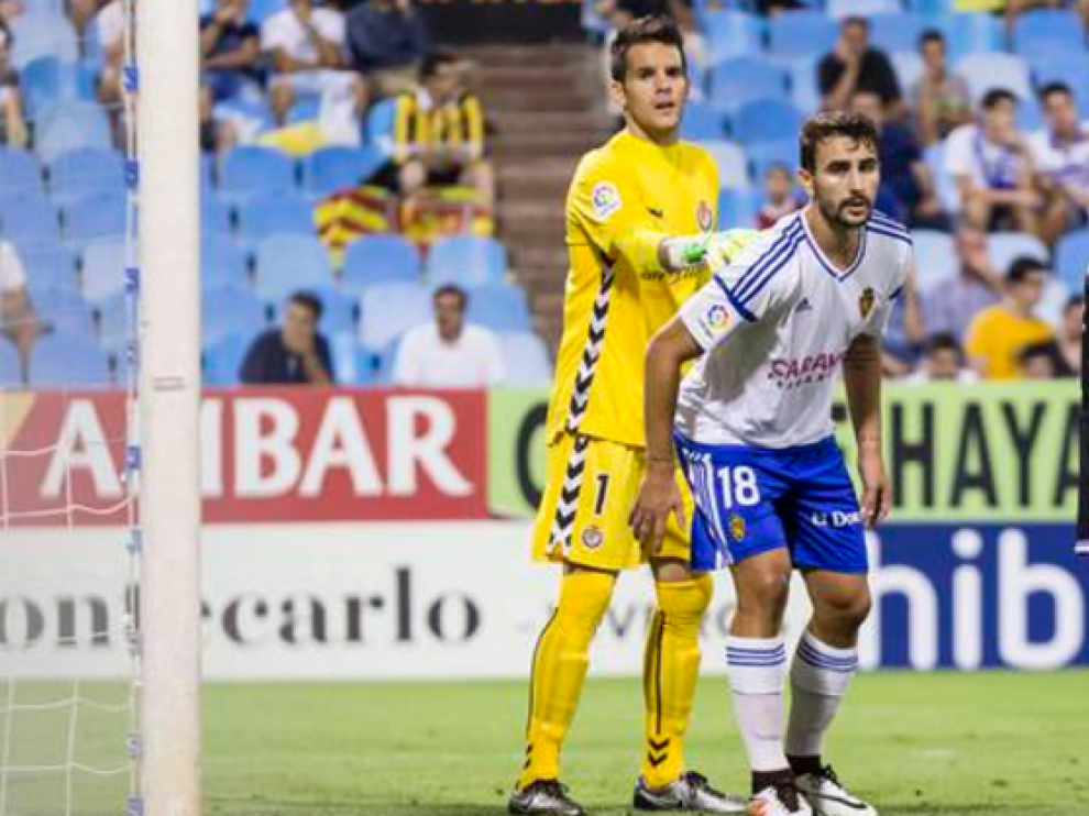Juan Muñoz, durante el partido de Copa ante el Valladolid en La Romareda, recién llegado al Real Zaragoza cedido por el Sevilla.