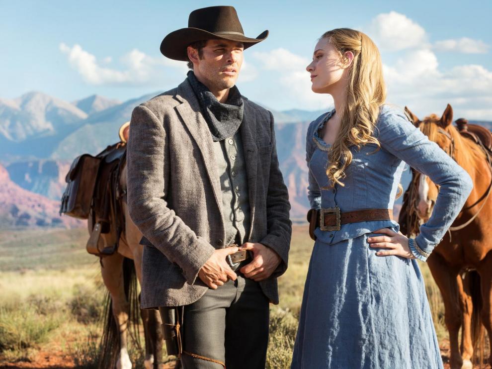 James Marsden y Evan Rachel Wood, protagonistas de la serie de HBO 'Westworld'.