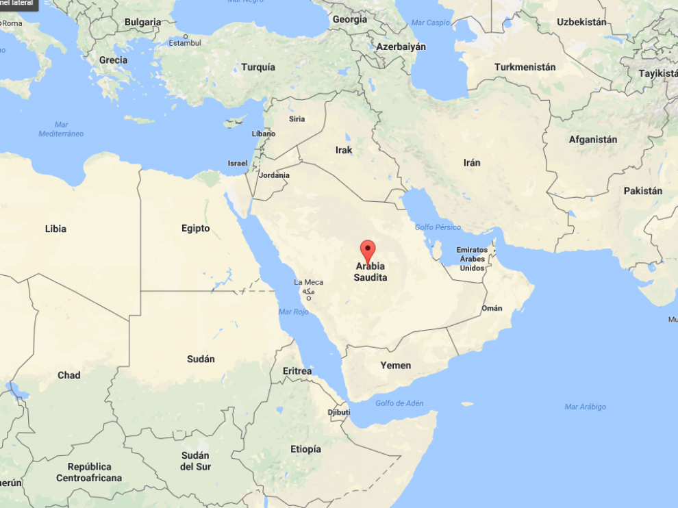 Localización geográfica de Arabia Saudí.