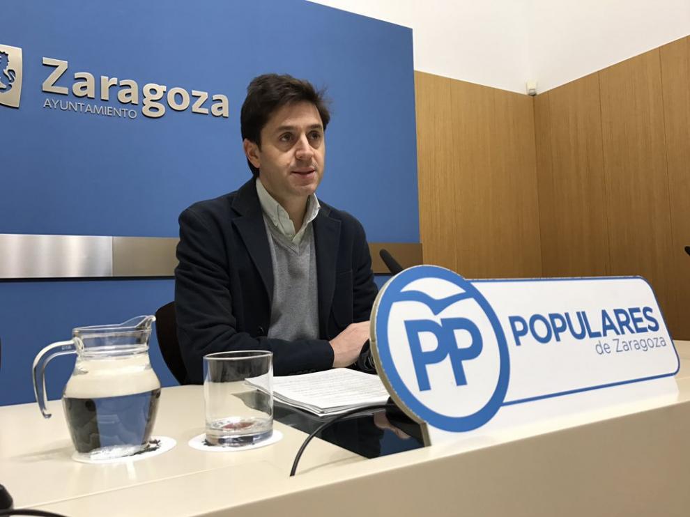 El concejal del PP en el Ayuntamiento de Zaragoza, Sebastián Contín, en una imagen de archivo.