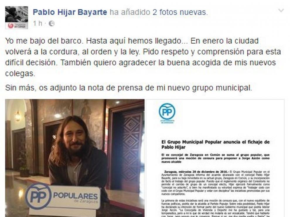 Publicación de Pablo Híjar en el día de los Santos Inocentes.