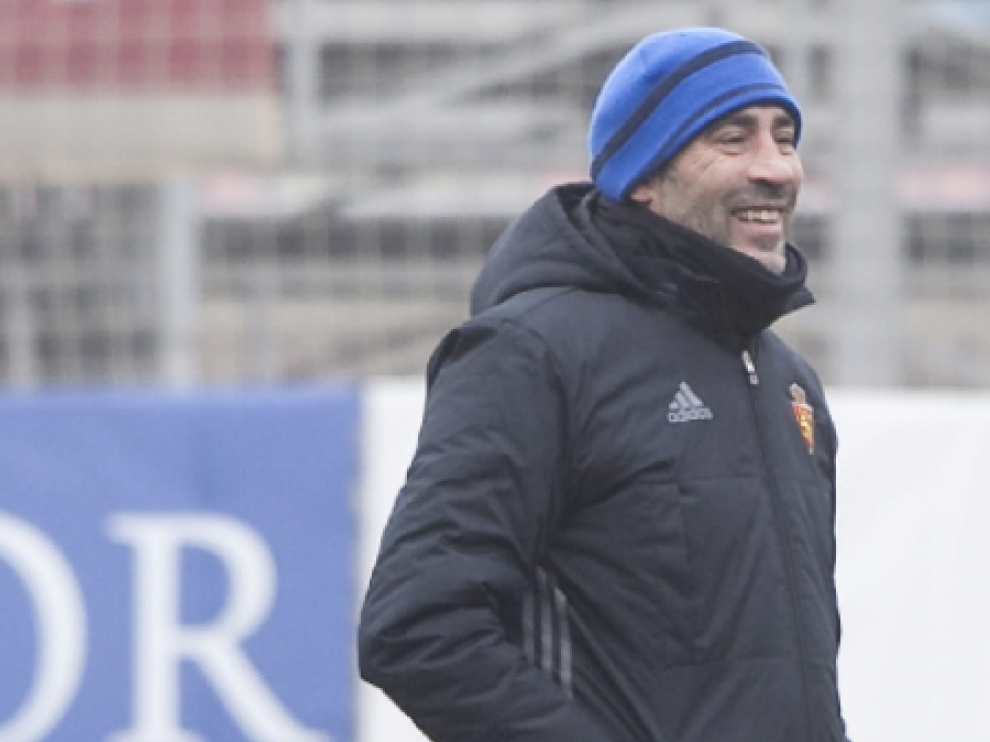 Agné, sonriente, durante el entrenamiento del miércoles en la Ciudad Deportiva.