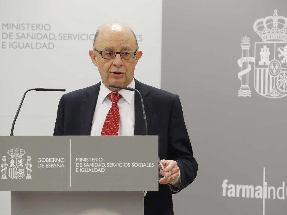 El ministro de Hacienda, Cristóbal Montoro, durante la renovación del Protocolo por la sostenibilidad, el acceso y la innovación.