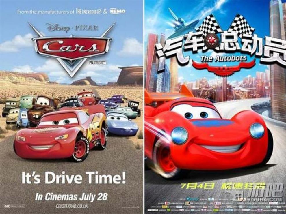 Carteles de 'Cars' y 'Los Autobots'.