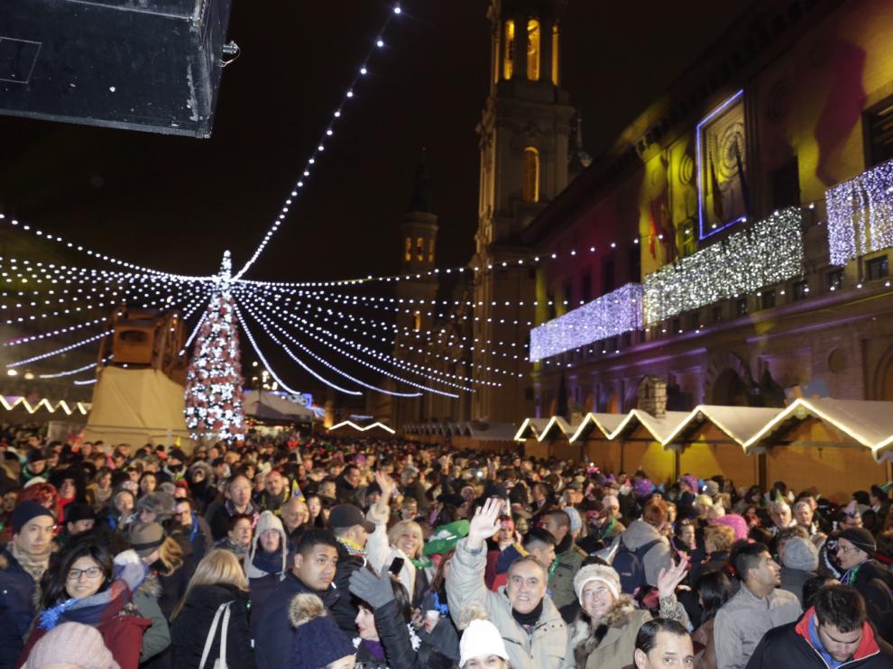 Nochevieja en la plaza del Pilar