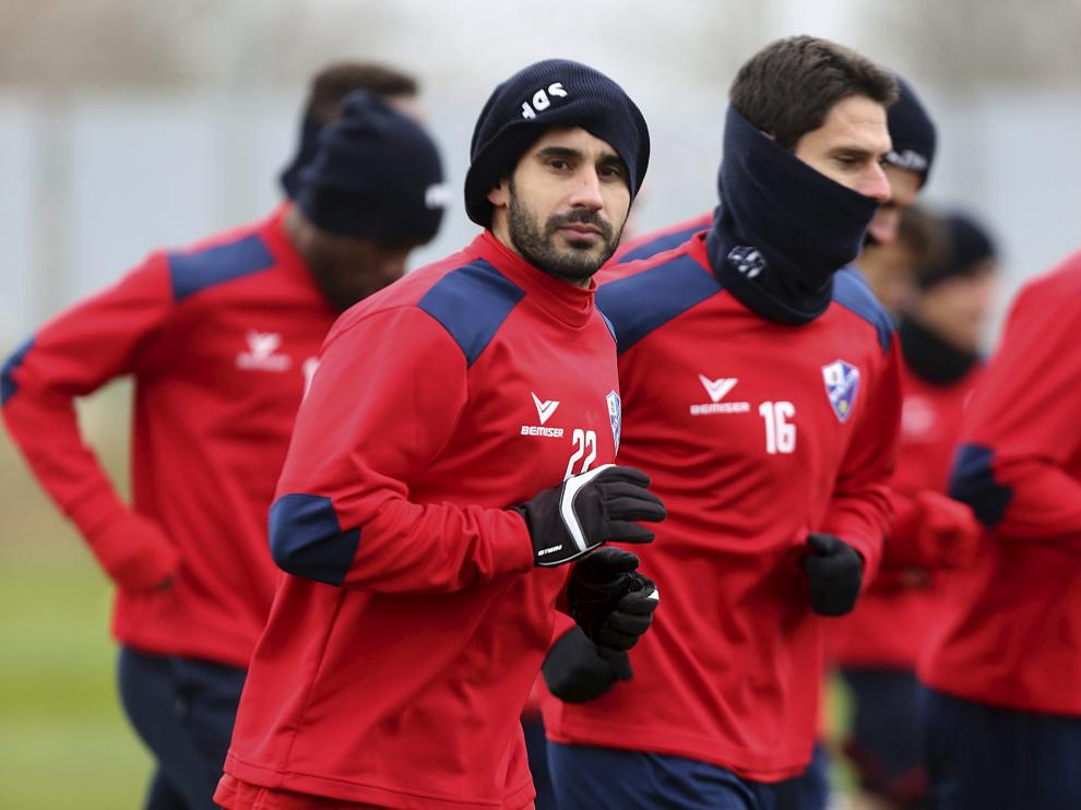 Lluís Sastre en el entrenamiento de este martes.